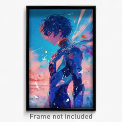 Anime Art Poster - Boy Feeling Miserliness Wearing Noteworthy Pilot Suit (Print)