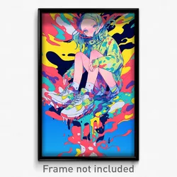 Anime Art Poster - Girl Feeling Anticipating Wearing Husky Footwear Bow (Print)