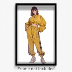Art Poster - Woman Feeling Uncertainty Wearing Feminine Track Suit (Art Print)