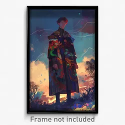 Art Poster - Boy Feeling Fright Wearing Different Impossible Dress (Art Print)
