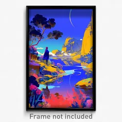 Art Poster - Vacant Fjord (Psychedelic Trippy Weird 11x17 Cartoon Print)
