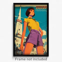 Russian Movie Poster - Girl Feeling Scorn, Purple Short Shorts (Art Print)