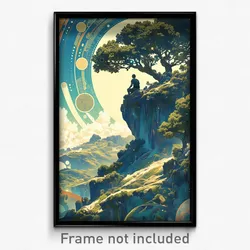 Movie Art Poster - Gorgeous Hills (Psychedelic Trippy Retro Cartoon Film Print)
