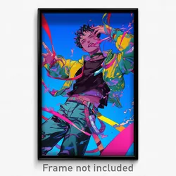 Anime Art Poster - Boy Feeling Lazy Wearing Stunning Holding Ribbon (Print)