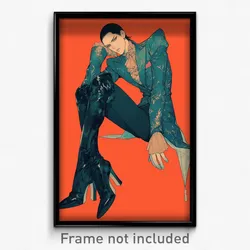 Anime Art Poster - Man Feeling Contentment, Active High Heel Boots (Print)