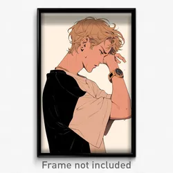 Art Poster - Boy Feeling Miserable Wearing Gorgeous Armband (Art Print)