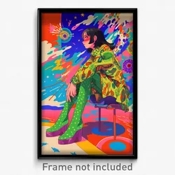 Art Poster - Woman Feeling Self Loathing Wearing Academic Green Legwear (Print)