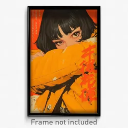 Chinese Movie Poster - Girl Feeling Baffled, Bulky Orange Jacket (Art Print)