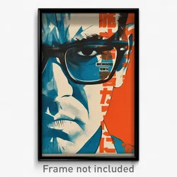 Japanese Movie Poster - Man Feeling Grumpiness, Old Blue Tinted Eyewear (Print)