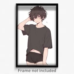 Anime Art Poster - Man Feeling Self Pity Wearing Nifty Short Shorts (Print)