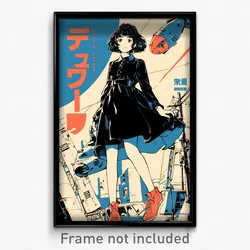 Movie Art Poster - Girl Feeling Friendliness, Outgoing Collared Dress (Print)