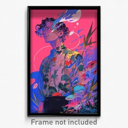 Anime Art Poster - Man Feeling Curiosity Wearing Tidy Impossible Clothes (Print)