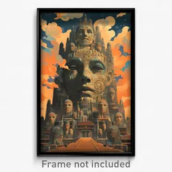 Russian Movie Poster - Crowded Ziggurat (Russia Retro Film Art Print)