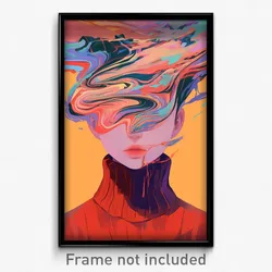 Art Poster - Girl Feeling Anticipating Wearing Majestic Sweatband (Art Print)