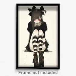 Art Poster - Woman Feeling Vengeful Wearing Creative Leg Ribbon (Art Print)