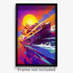 Movie Art Poster - Gracious Boat (Psychedelic Trippy Retro Cartoon Film Print)