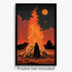 Art Poster - Terrific Bonfire (Psychedelic Trippy Weird 11x17 Print)