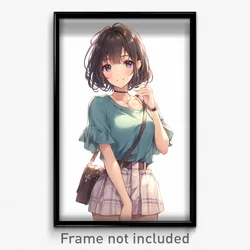 Anime Art Poster - Girl Feeling Grinning, Immaculate Shiny Clothes (Print)