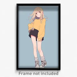 Anime Art Poster - Woman Feeling Dislike, Simplistic Pointy Footwear (Print)