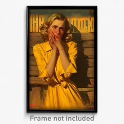 Russian Movie Poster - Girl Feeling Isolated, Zesty Yellow Dress (Art Print)