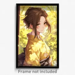 Anime Art Poster - Girl Feeling Homesickness Wearing Stunning Yellow (Print)