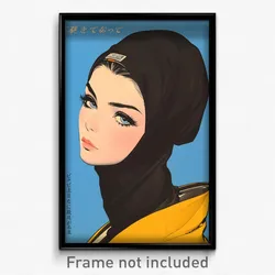 Movie Art Poster - Girl Feeling Envy, Gentle Black Headwear (Retro Film Print)