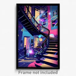 Movie Art Poster - Bold Cabin (Psychedelic Trippy Retro Cartoon Film Print)