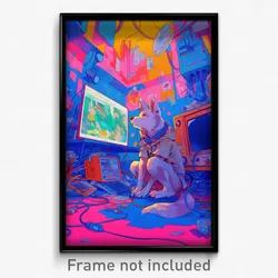 Art Poster - Underground Puppy (Psychedelic Trippy Weird 11x17 Cartoon Print)