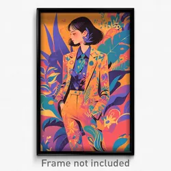 Art Poster - Woman Feeling Guilt Wearing Different Pant Suit (Art Print)