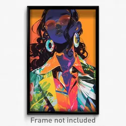 Art Poster - Woman Feeling Self Loathing, Colorful Orange Vest (Art Print)