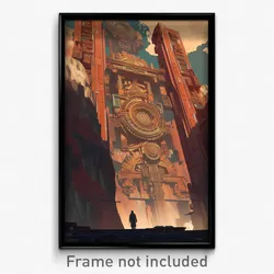Movie Art Poster - Mountainous Ancient Architecture (Psychedelic Film Print)