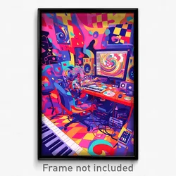 Art Poster - Classic Music Studio (Psychedelic Trippy Weird 11x17 Cartoon Print)