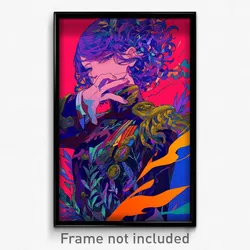 Anime Art Poster - Girl Feeling Arrogant, Well To Do Military Jacket (Print)