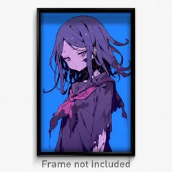 Anime Art Poster - Girl Feeling Cynicism, Grimy Purple Neckerchief (Print)