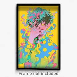 Art Poster - Boy Feeling Pleased Wearing Creative Polka Dot (Art Print)