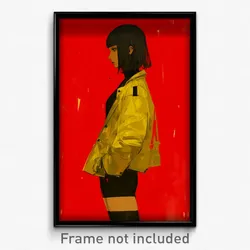 Anime Art Poster - Girl Feeling Arrogant Wearing Shady Yellow Jacket (Print)