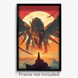Movie Art Poster - Girl Feeling Pity, Majestic Large Wings (Retro Film Print)