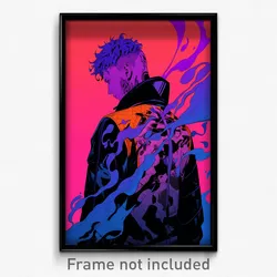Anime Art Poster - Man Feeling Anticipating Wearing Agile Back Print (Print)