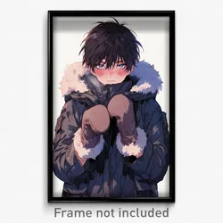 Anime Art Poster - Boy Feeling Greed Wearing Husky Mittens (Print)