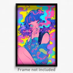 Anime Art Poster - Girl Feeling Guilt, Thoughtful Sleeveless Sweater (Print)