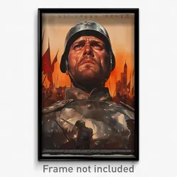 Russian Movie Poster - Man Feeling Unhappy, Rosy Black Armor (Russia Art Print)