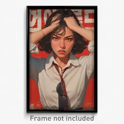 Korean Movie Poster - Woman Feeling Infuriated, Glass Front Tie Top (Art Print)