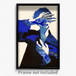 Art Poster - Man Feeling Remorse Wearing Kaleidoscopic Blue Serafuku (Art Print)
