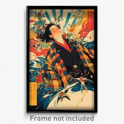 Japanese Movie Poster - Man Feeling Eagerness, Impeccable Plaid Jacket (Print)