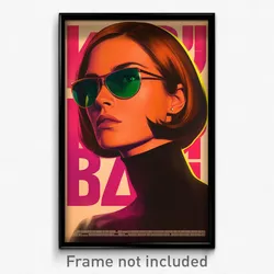 Russian Movie Poster - Woman Feeling Aggressive, Pink Green Tinted Eyewear