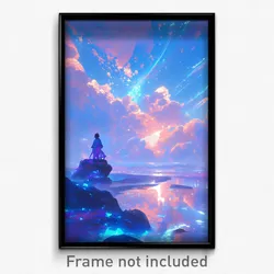 Art Poster - Peaceful Landing (Psychedelic Trippy Weird 11x17 Cartoon Print)