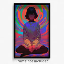 Anime Art Poster - Woman Feeling Grouchiness Wearing Soft Dress (Print)