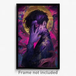Anime Art Poster - Man Feeling Self Compassionate, Noteworthy Purple Sleeves