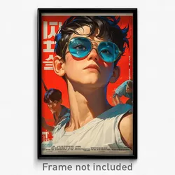 Korean Movie Poster - Boy Feeling Mad, Rundown Blue Tinted Eyewear (Art Print)
