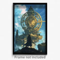 Art Poster - A Futuristic Samurai Battling Rogue Ai